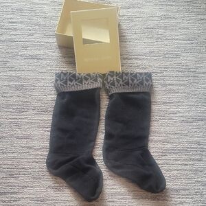 Michael Kors Boot Socks with Black and Gray Pattern